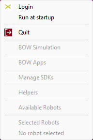 BOW Hub Interface with Login Button